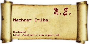 Machner Erika névjegykártya